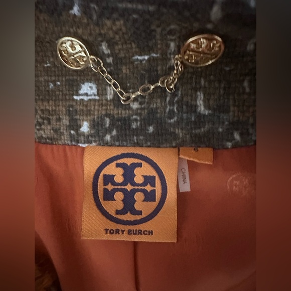 Tory Burch Orange Tweed Blazer Jacket size 6‎ - Picture 11 of 15